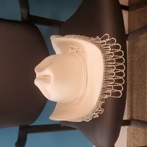 Cowgirl hat with dangling rhinestones